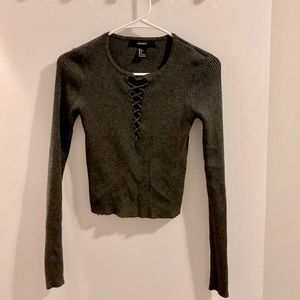 Dark gray Forever 21 crop sweater